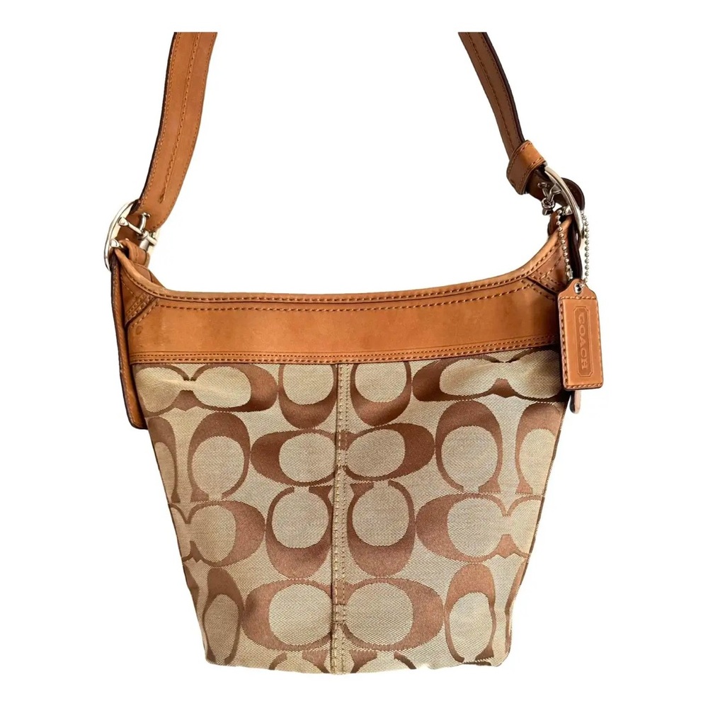 Vintage Coach Legacy Purse Canvas/ Leather Strap Bag.